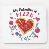 Mijn Valentijn is Pizza Invitation Magnet Muismat (Voorkant)