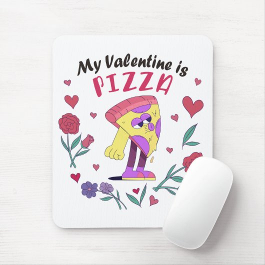 Mijn Valentijn is Pizza Invitation Muismat (Met muis)