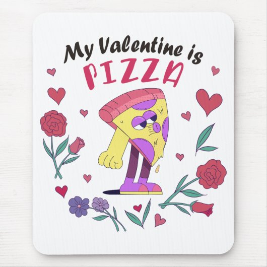 Mijn Valentijn is Pizza Invitation Muismat (Voorkant)