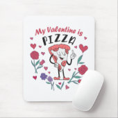 Mijn Valentijn is Pizza Invitation Muismat (Met muis)