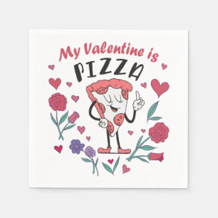 Mijn Valentijn is Pizza Invitation Servet