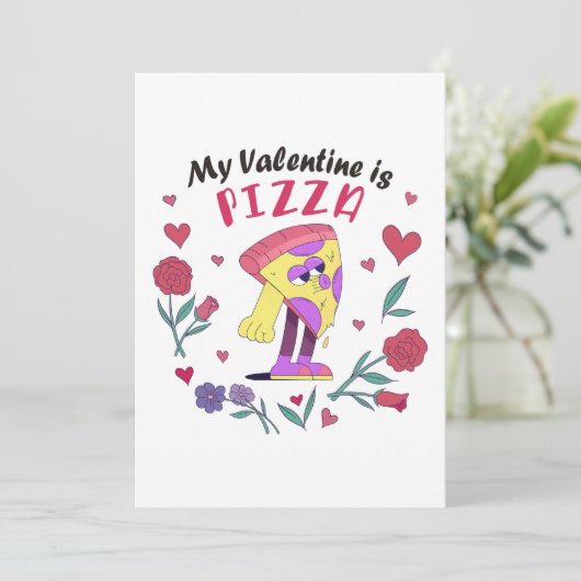 Mijn Valentijn is Pizza Kaart (Staand voorkant)