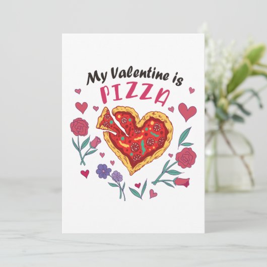 Mijn Valentijn is Pizza Kaart (Staand voorkant)