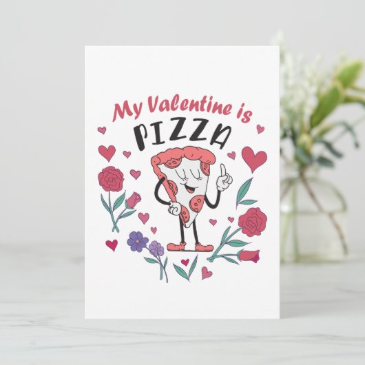 Mijn Valentijn is Pizza Kaart (Staand voorkant)