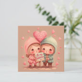 Mijn valentijn-kaart zijn kaart (Staand voorkant)