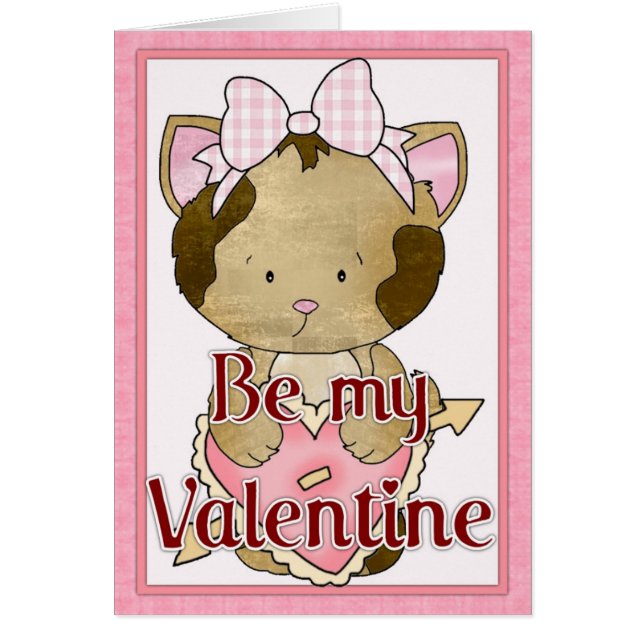 Mijn Valentijn Kat Wenskaart d1 (Voorkant)