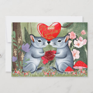 Mijn Valentijn Lieve Muizen Aquarel Vakantiekaart Feestdagenkaart