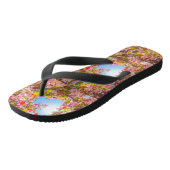 Mijn Valentijn Natuur bloeit het hart van bloemen Teenslippers (Schuin)