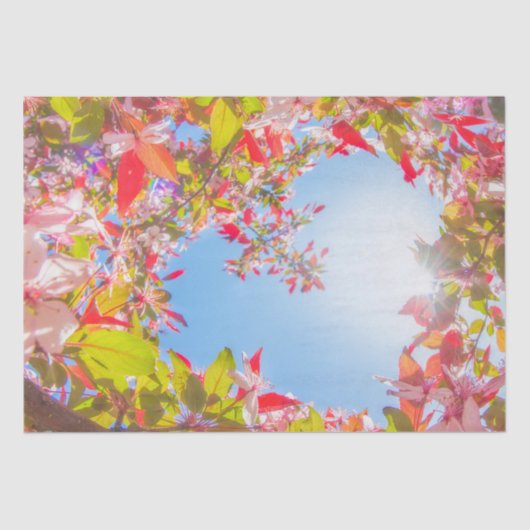 Mijn Valentijn Natuur bloeit het hart van bloemen Tissuepapier (Voorkant)