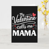 Mijn Valentijn noemt me mama retro groovy valentij Kaart (Gele Bloem)