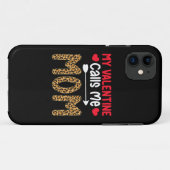 Mijn Valentijn noemt me Moeder Luipaard Buffalo Pl Case-Mate iPhone Case (Achterkant (horizontaal))