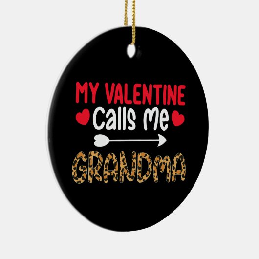 Mijn Valentijn noemt me oma Leopard Buffalo Keramisch Ornament (Rechts)