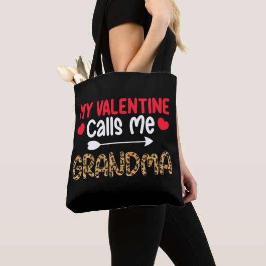 Mijn Valentijn noemt me oma Leopard Buffalo Tote Bag (Dichtbij)