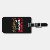 Mijn Valentijn noemt me opa Leopard Buffalo Bagagelabel (Voorkant horizontaal)