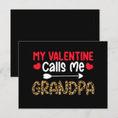 Mijn Valentijn noemt me opa Leopard Buffalo Briefkaart (Voorkant / Achterkant)