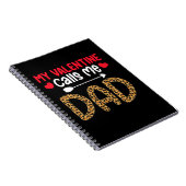 Mijn Valentijn noemt me papa Leopard Buffalo Plaid Notitieboek (Rechterzijde)