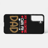 Mijn Valentijn noemt me papa Leopard Buffalo Plaid Samsung Galaxy Hoesje (Achterkant horizontaal)