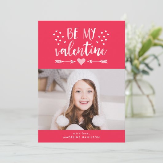Mijn Valentijn Red Valentijnsdag-fotokaart Feestdagenkaart (Staand voorkant)