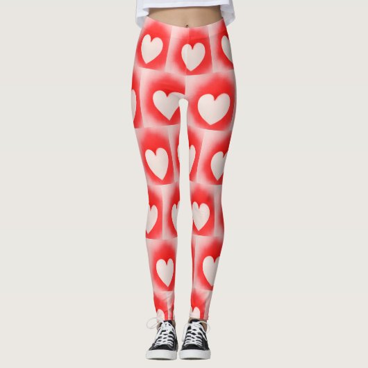 Mijn Valentijn rode witte hartnoot zijn Leggings (Voorkant)