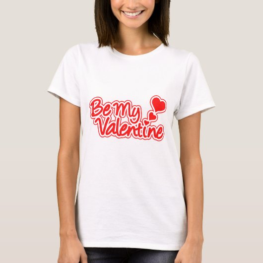 Mijn Valentijn rood en witte grafische vrouwen bov T-shirt (Voorkant)