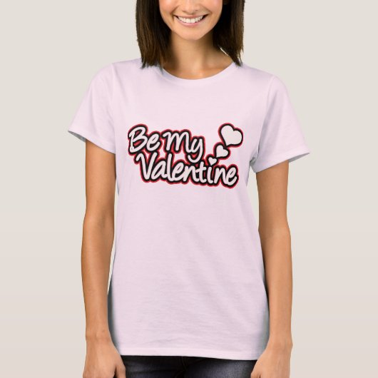 "Mijn Valentijn rood zwart & roze dames T-shirt (Voorkant)