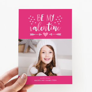 Mijn Valentijn Roze Valentijnsdag Fotokaart Feestdagenkaart