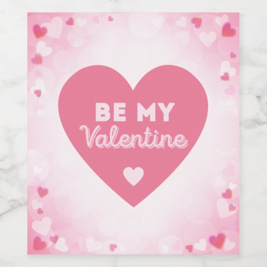 Mijn Valentijn, Roze Wijnlabel instellen Wijn Etiket (Enkel label)