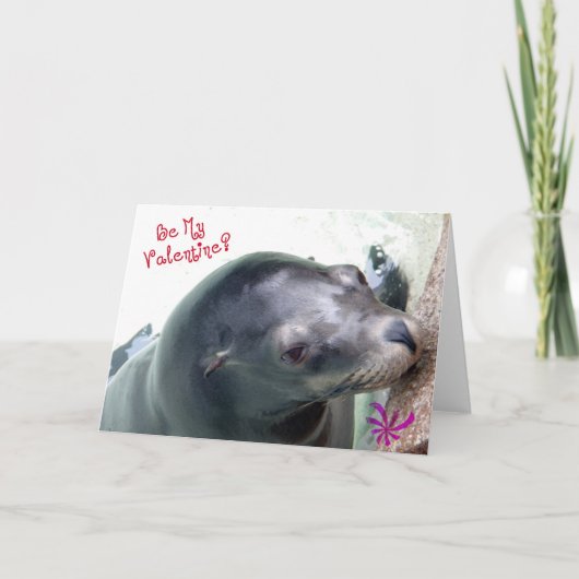 Mijn Valentijn Seal Feestdagen Kaart (Voorkant)
