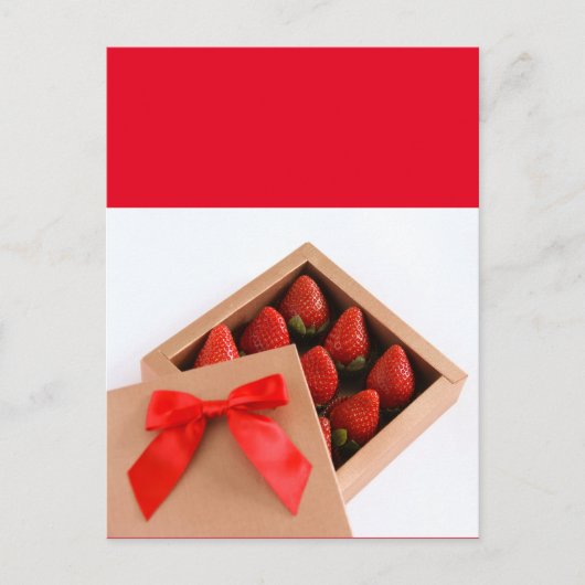 Mijn Valentijn Strawberry-rode boegdoos Briefkaart (Voorkant)