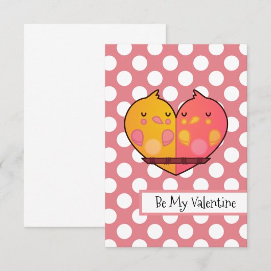 Mijn Valentijn Tortelduifjes Flat Valentijn Card Bedankkaart (Voorkant / Achterkant)