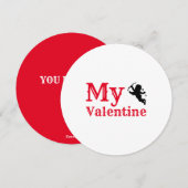 Mijn Valentijn Typografie Cupido's Arrow Valentijn Feestdagenkaart (Voorkant / Achterkant)