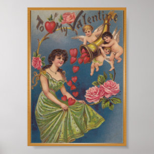 Mijn Valentijn vintage poster
