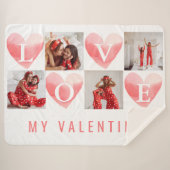Mijn Valentijn Waterverf Hart Fotocollage Sherpa Deken (Voorkant (horizontaal))