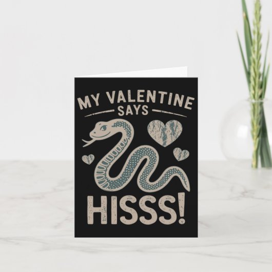 Mijn Valentijn zegt grappig Hisss Kaart (Voorkant)