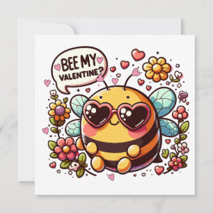 Mijn Valentijn zijn? - Charming Bee Valentijns Kaa Feestdagenkaart