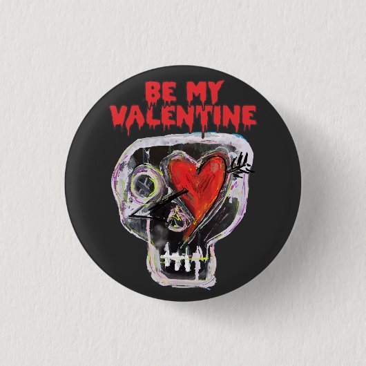 MIJN VALENTIJN ZIJN RONDE BUTTON 3,2 CM (Voorkant)