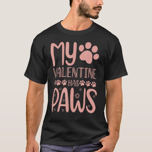 Mijn Valentijnsdag heeft Paw Cat mama Kitten Funny T-shirt (Voorkant)