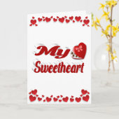 Mijn Valentijnsdag rode harten  Kaart (Gele Bloem)