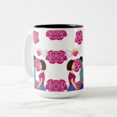 Mijn Valentijnsdag. Tweekleurige Koffiemok (Voorkant links)