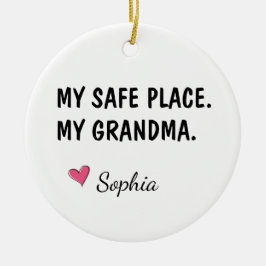 Mijn Veilige Plek Mijn Oma Gepersonaliseerd Keramisch Ornament