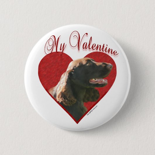 Mijn veld Spaniel Valentijn Ronde Button 5,7 Cm (Voorkant)