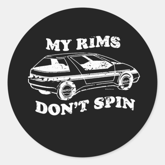 MIJN VELGEN SPINNEN GEEN T-shirt Ronde Sticker (Voorkant)