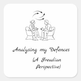 Mijn Verdedigingsmechanismen Analyseren - Grappige Vierkante Sticker