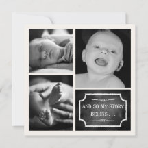 Mijn verhaal begint Chalk Design Geboorteaankondig