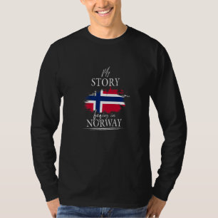 Mijn verhaal begint in Noorwegen Noorse vlag Oslo  T-shirt