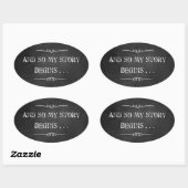 Mijn verhaal begint met krijtontwerp-Sticker Ovale Sticker (Vel)