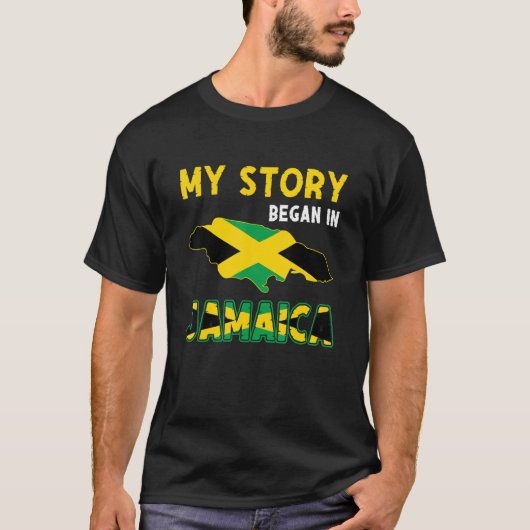 Mijn verhaal begon in Jamaica met de vlag van Jama T-shirt (Voorkant)