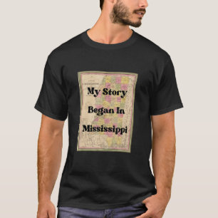 Mijn verhaal begon in Mississippi 1849 Antiek Vint T-shirt