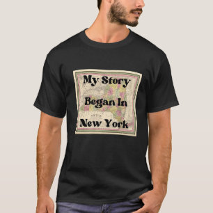 Mijn verhaal begon in New York 1849 Antiek Vintage T-shirt