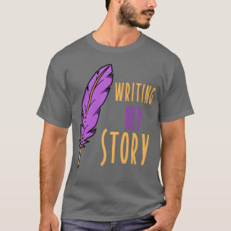 Mijn verhaal schrijven 70s vriend t-shirt